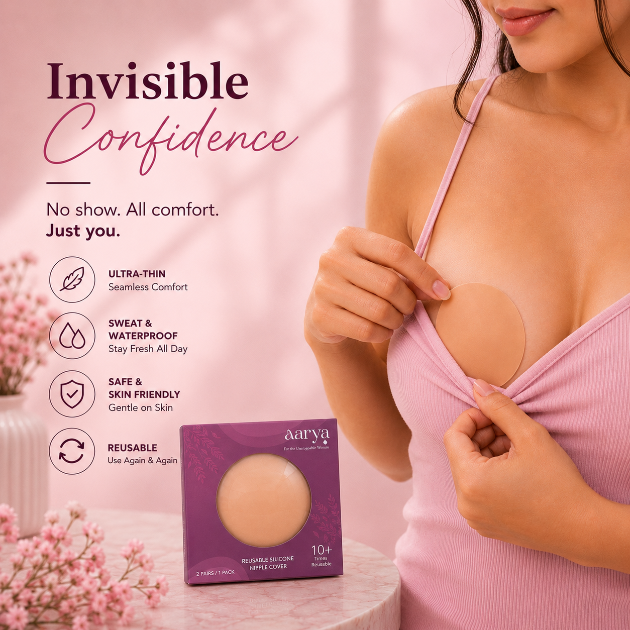 Reusable Adhesive Nipple Pasties (2 Pairs)