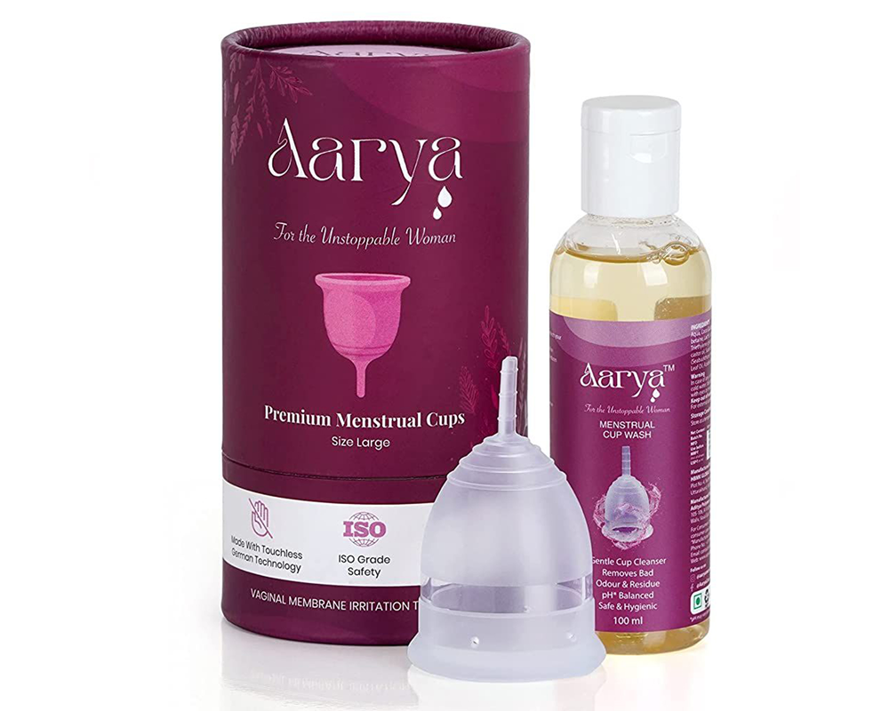 Aarya Reusable Menstrual Cup Large with Cup Wash (100 ml)