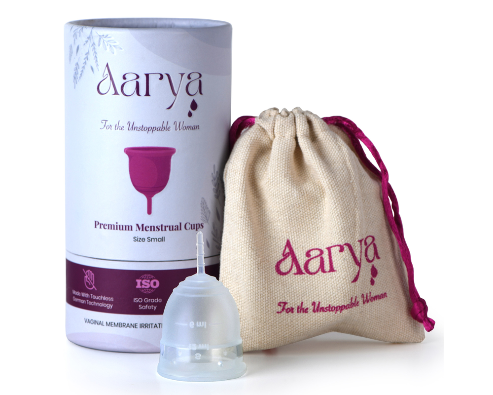 Aarya Reusable Menstrual Cup Large with Pouch