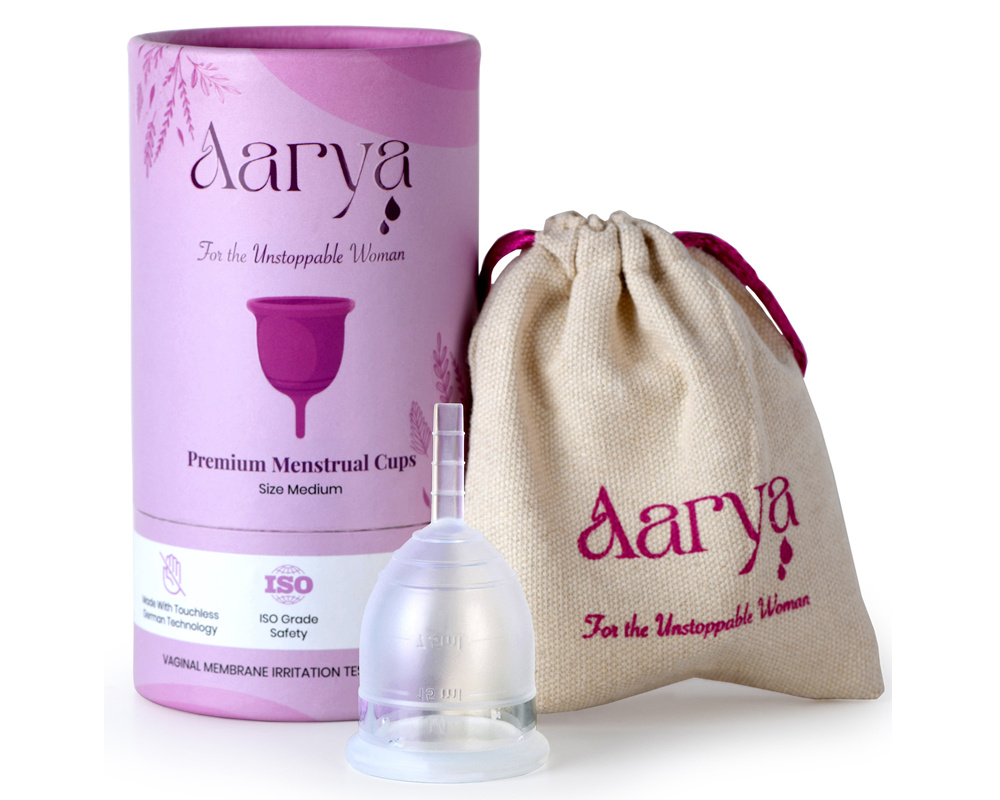Aarya Reusable Menstrual Cup Medium with Pouch