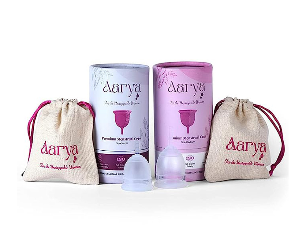 Aarya Premium Menstrual Cups - Small & Medium Size (Pack of 2)