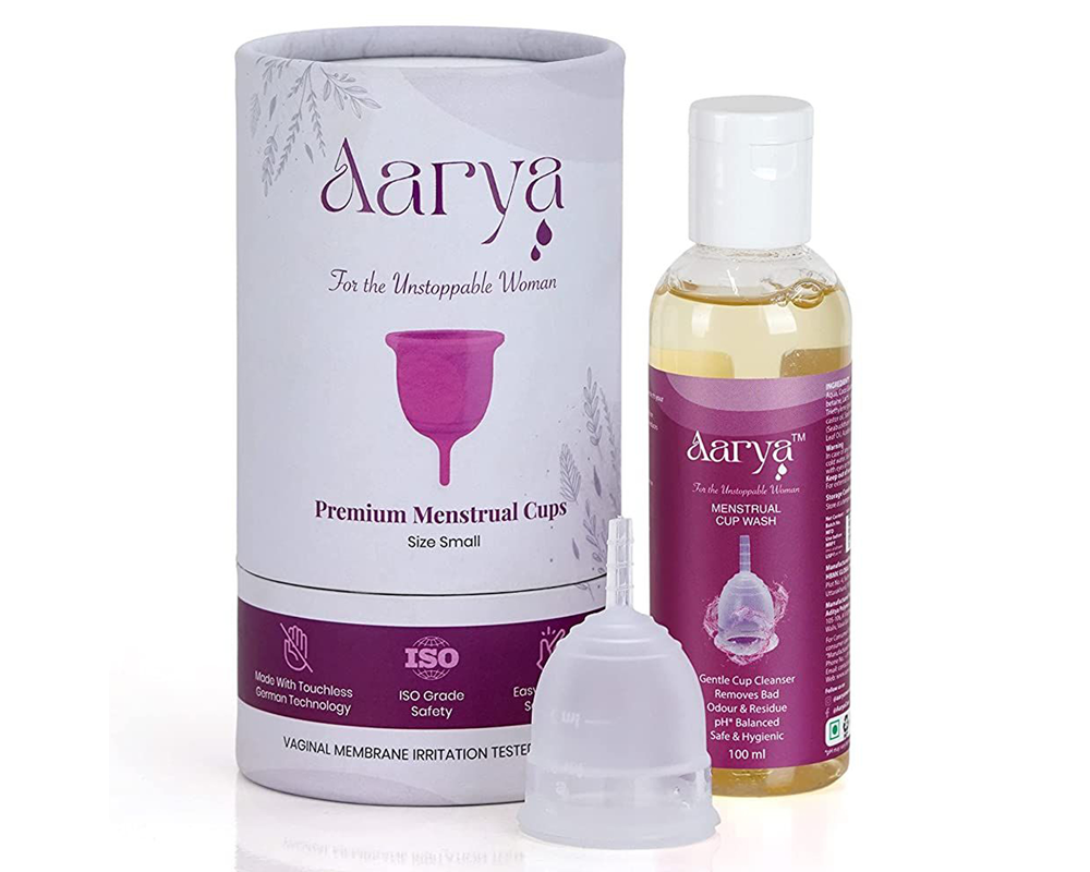 Aarya Reusable Menstrual Cup Small with Cup Wash (100 ml)